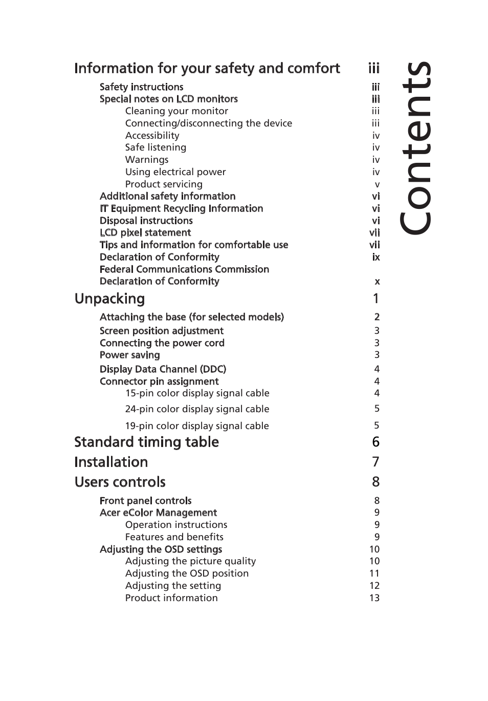 Acer V245HL User Manual | Page 13 / 29