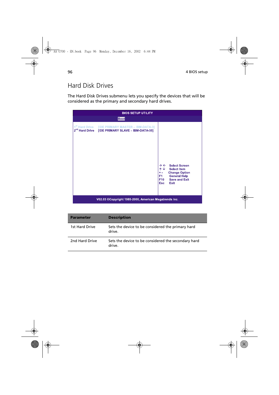 Hard disk drives | Acer Altos G700 User Manual | Page 106 / 122