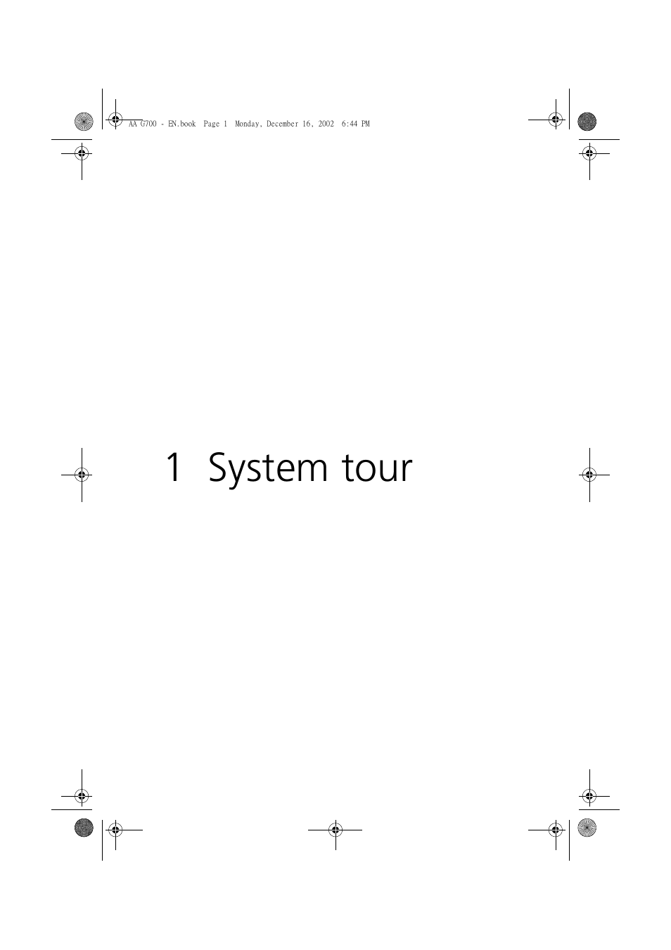 1 system tour | Acer Altos G700 User Manual | Page 11 / 122