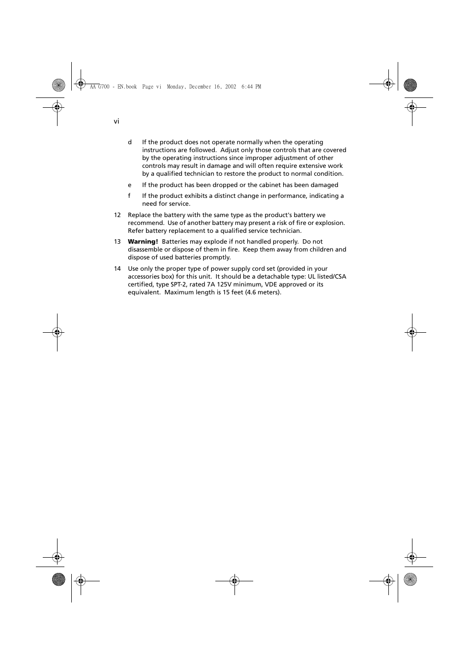 Acer Altos G700 User Manual | Page 6 / 122