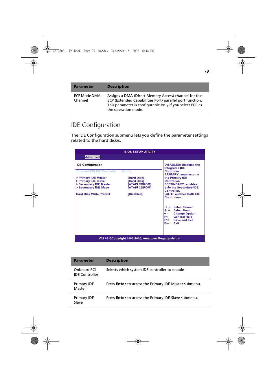 Ide configuration | Acer Altos G700 User Manual | Page 89 / 122