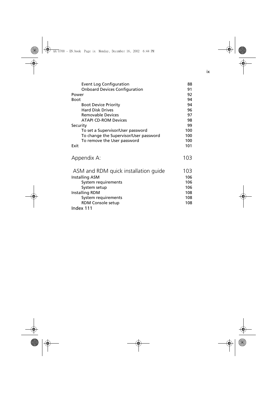 Acer Altos G700 User Manual | Page 9 / 122