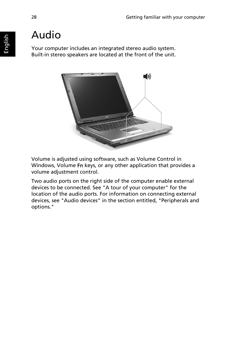 Audio | Acer TravelMate 2200 User Manual | Page 38 / 105