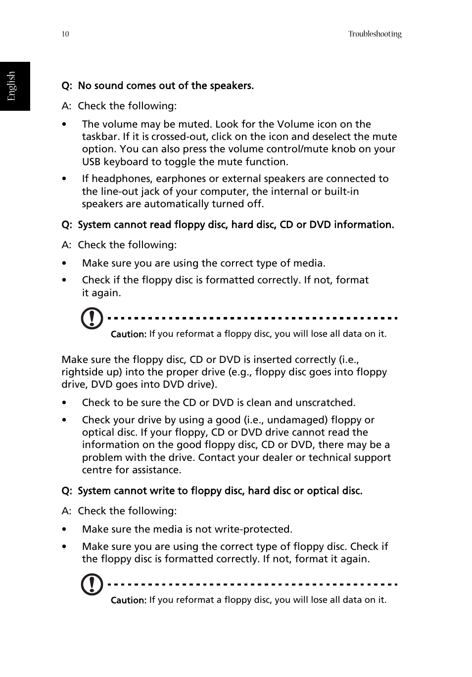 Acer Aspire T600 User Manual | Page 14 / 22