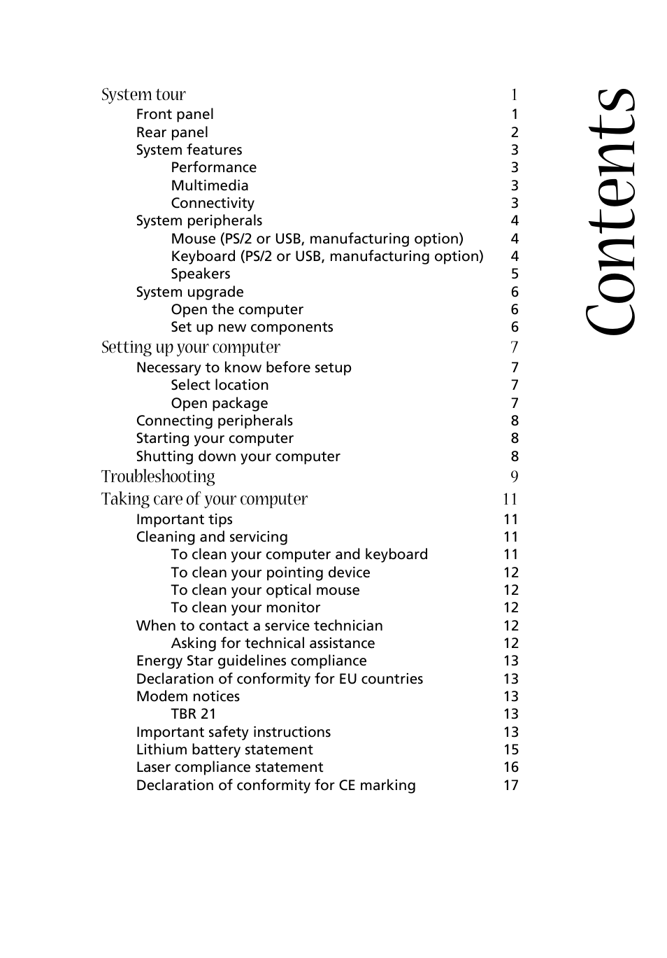 Acer Aspire T600 User Manual | Page 3 / 22