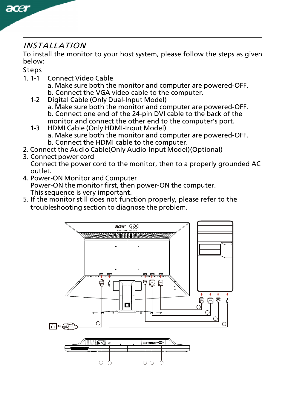 Installation, En-12 | Acer G245H User Manual | Page 13 / 23