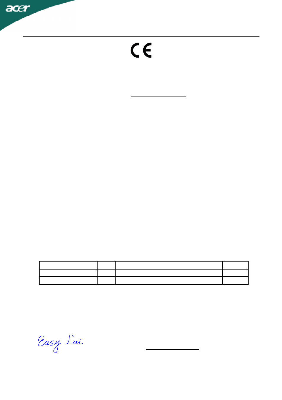 Declaration of conformity | Acer G245H User Manual | Page 22 / 23
