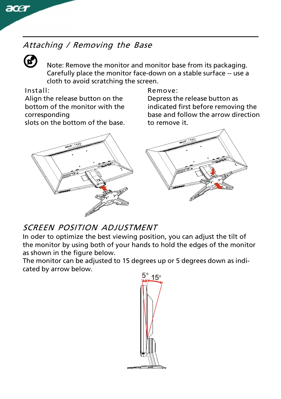 Acer G245H User Manual | Page 7 / 23