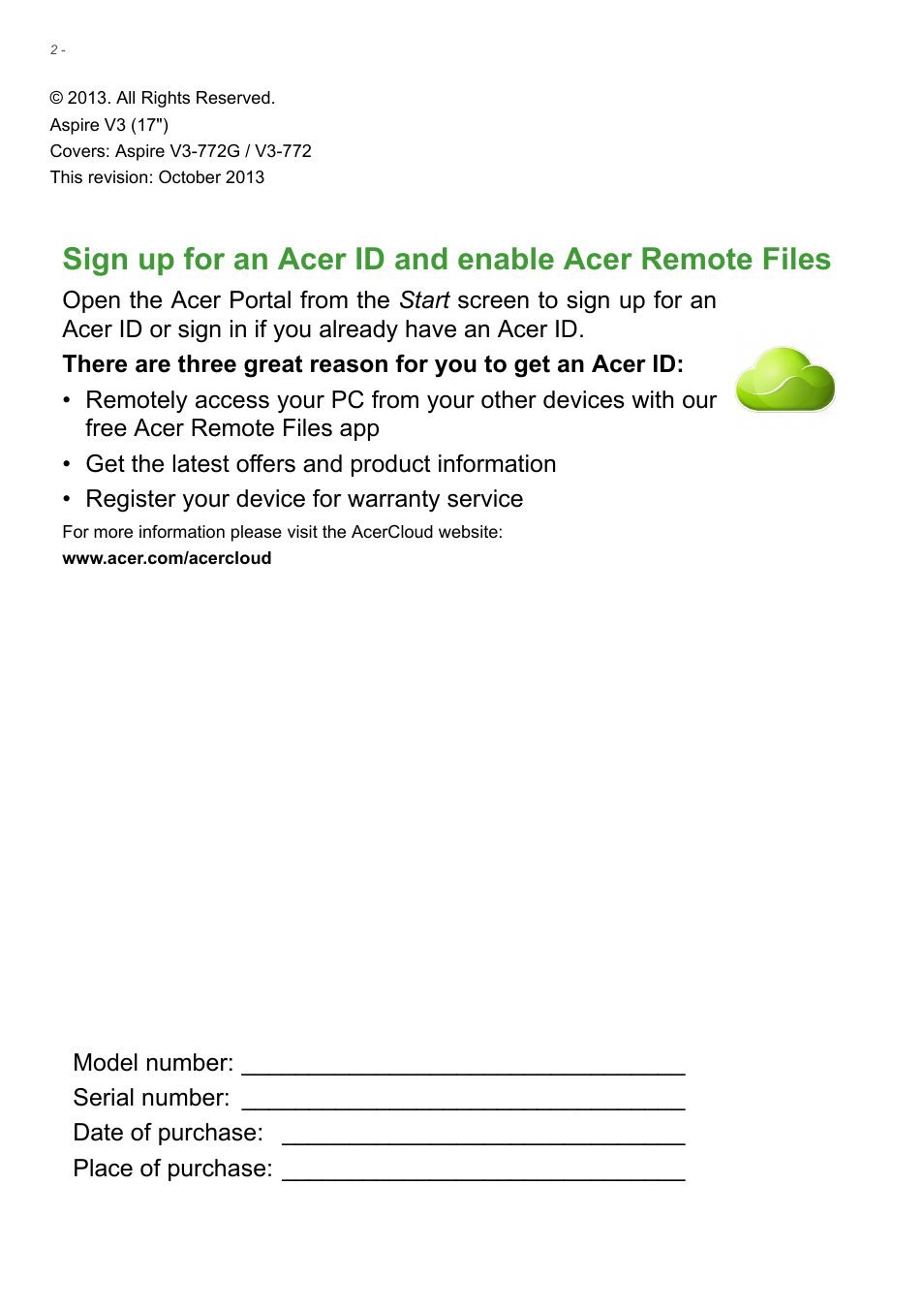Acer Aspire V3-772G User Manual | Page 2 / 87
