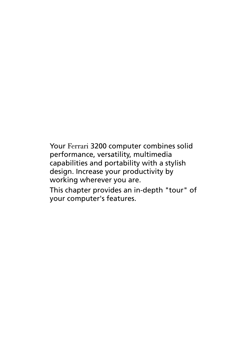 Acer Ferrari 3200 User Manual | Page 12 / 105