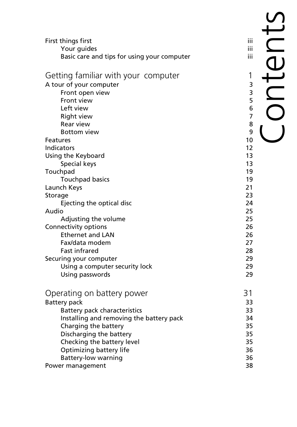 Acer Ferrari 3200 User Manual | Page 7 / 105
