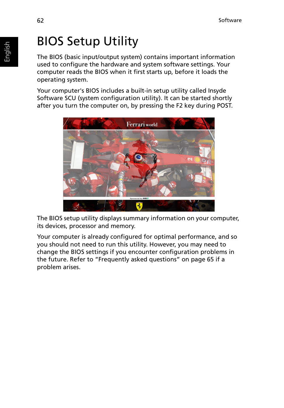 Bios setup utility | Acer Ferrari 3200 User Manual | Page 72 / 105