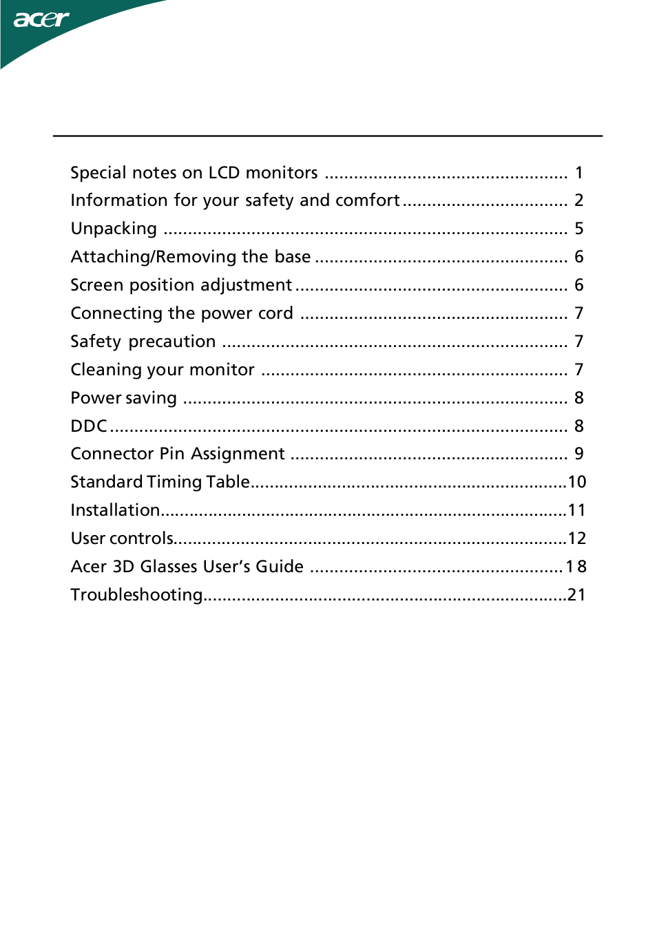 Acer HS244HQ User Manual | 25 pages