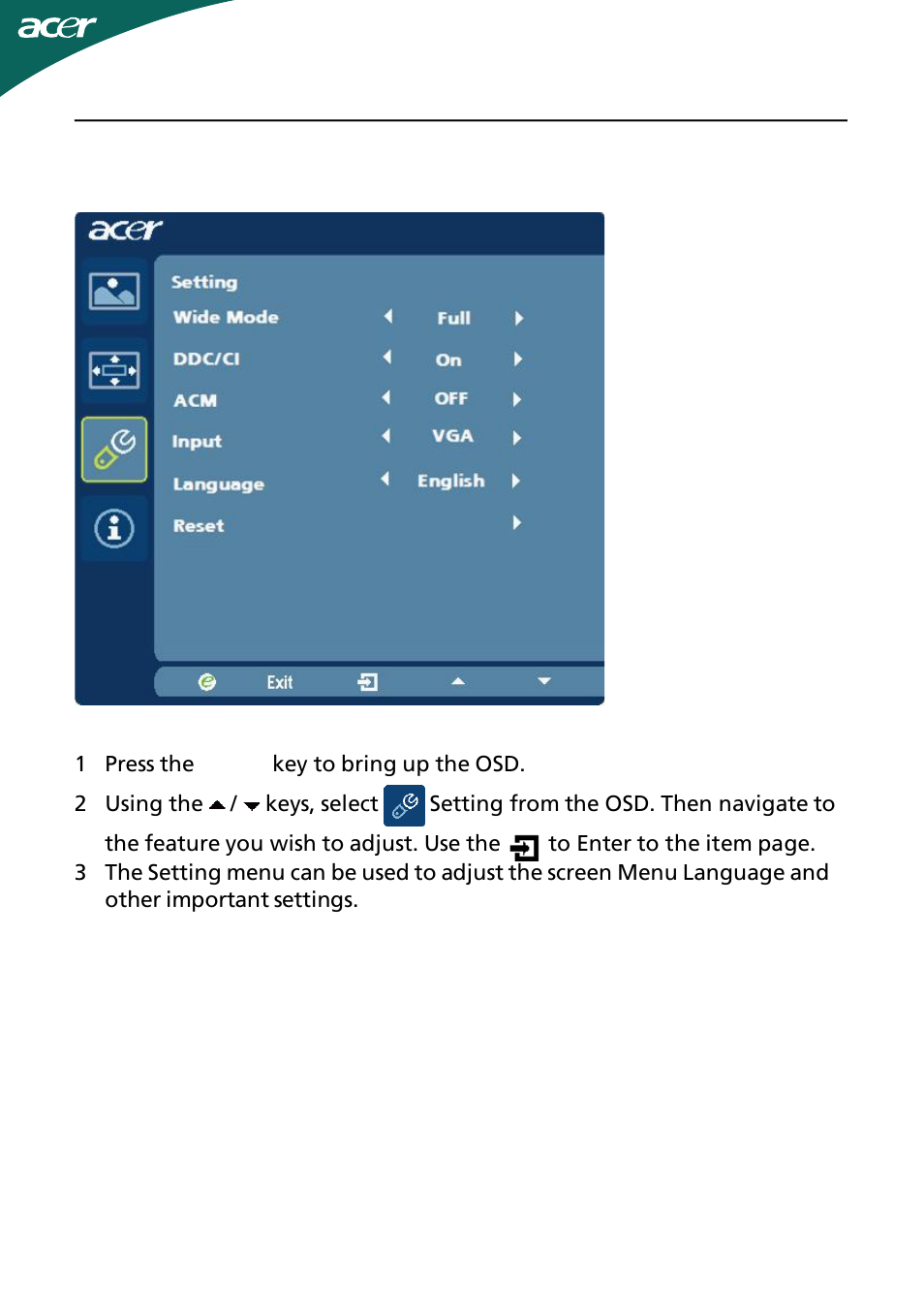 Acer HS244HQ User Manual | Page 17 / 25