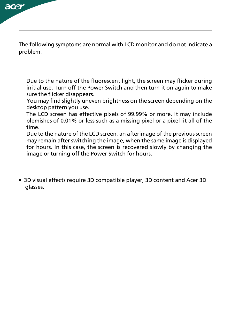 Acer HS244HQ User Manual | Page 2 / 25