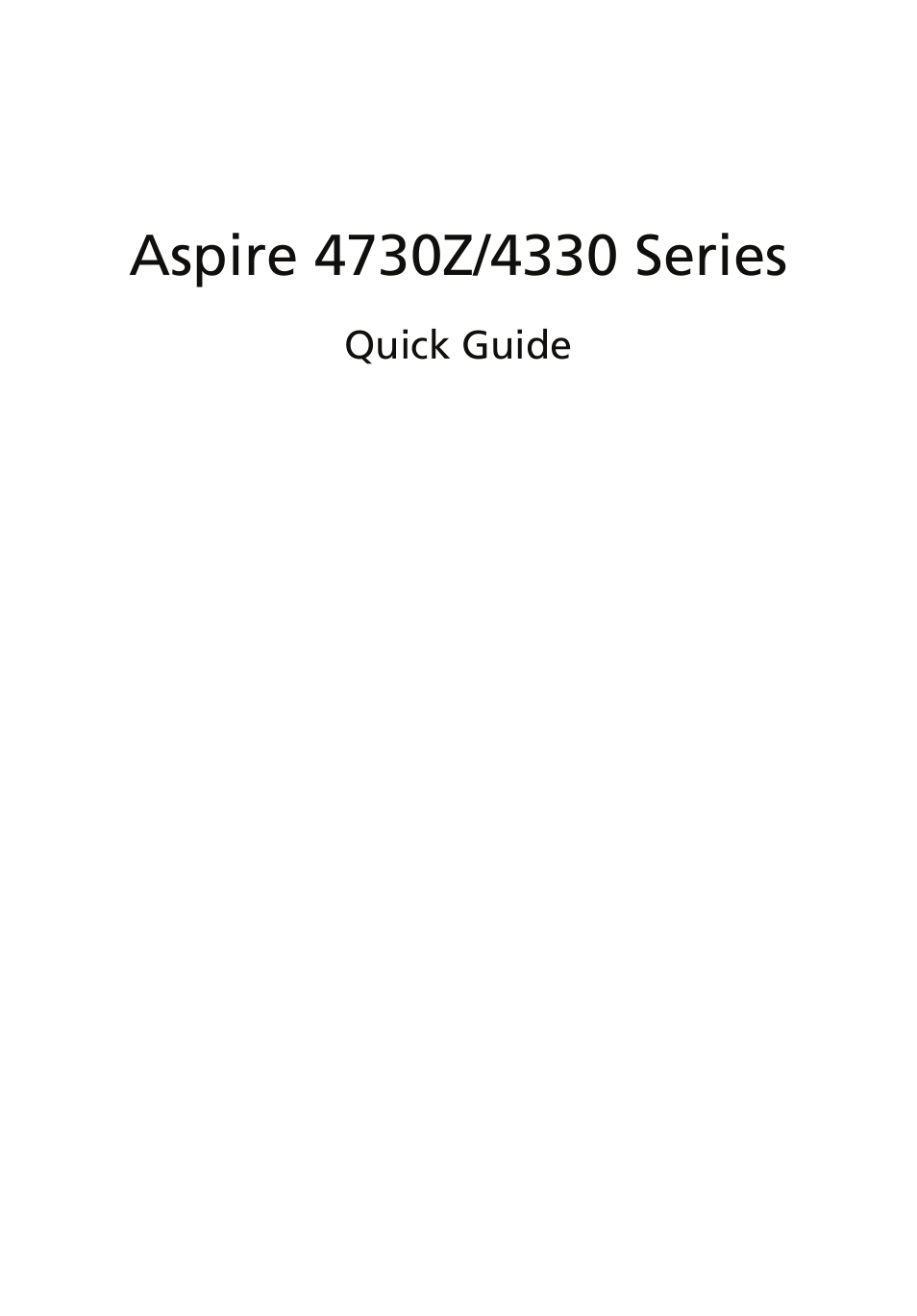 Acer Aspire 4330 User Manual | 11 pages