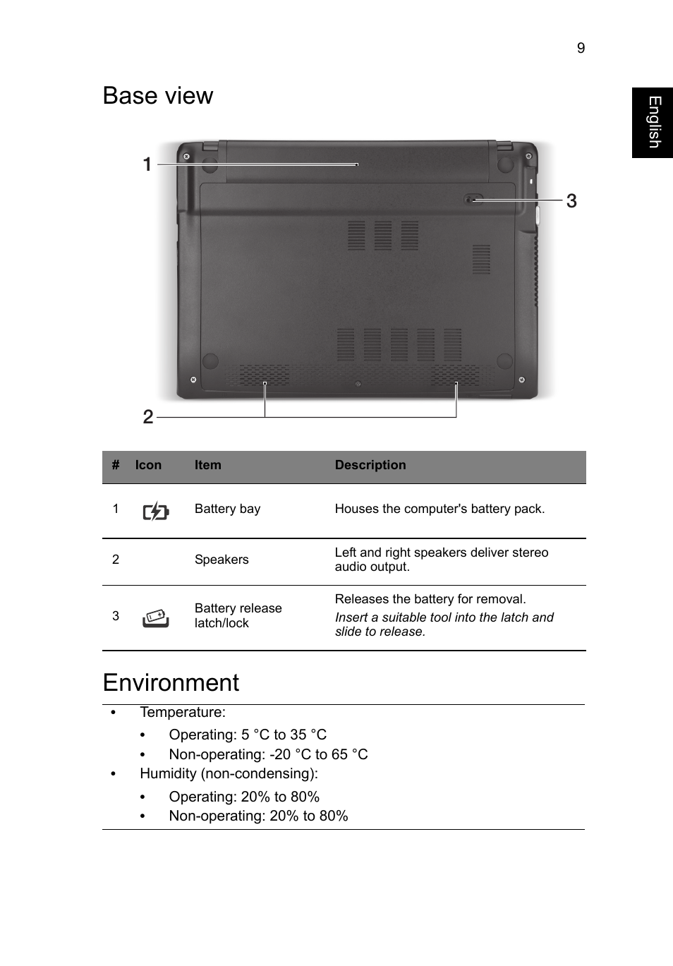 Base view, Environment, Base view environment | Acer C710 User Manual | Page 23 / 37