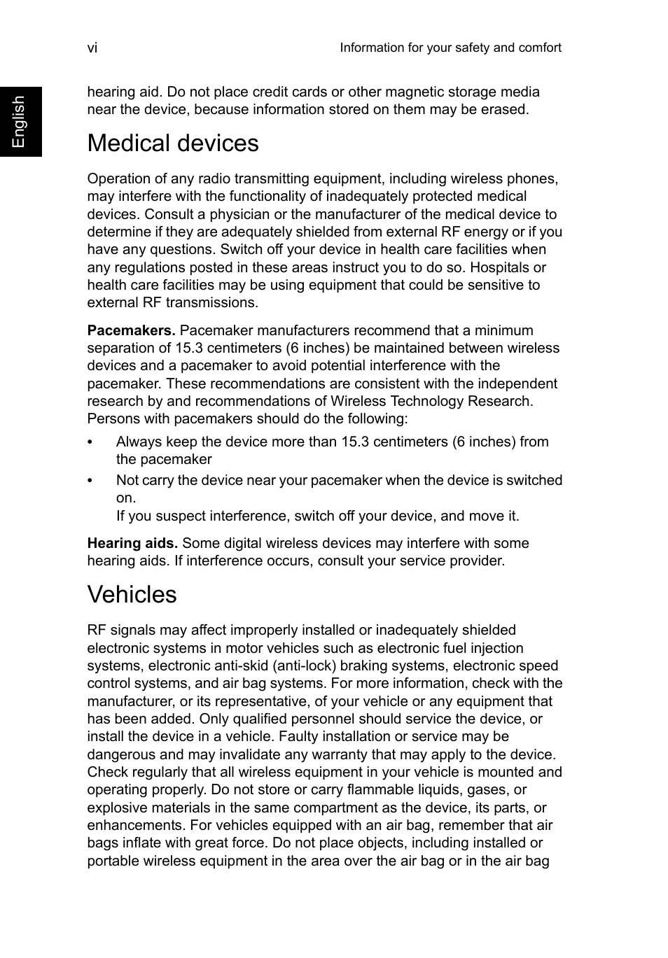 Medical devices, Vehicles | Acer C710 User Manual | Page 8 / 37
