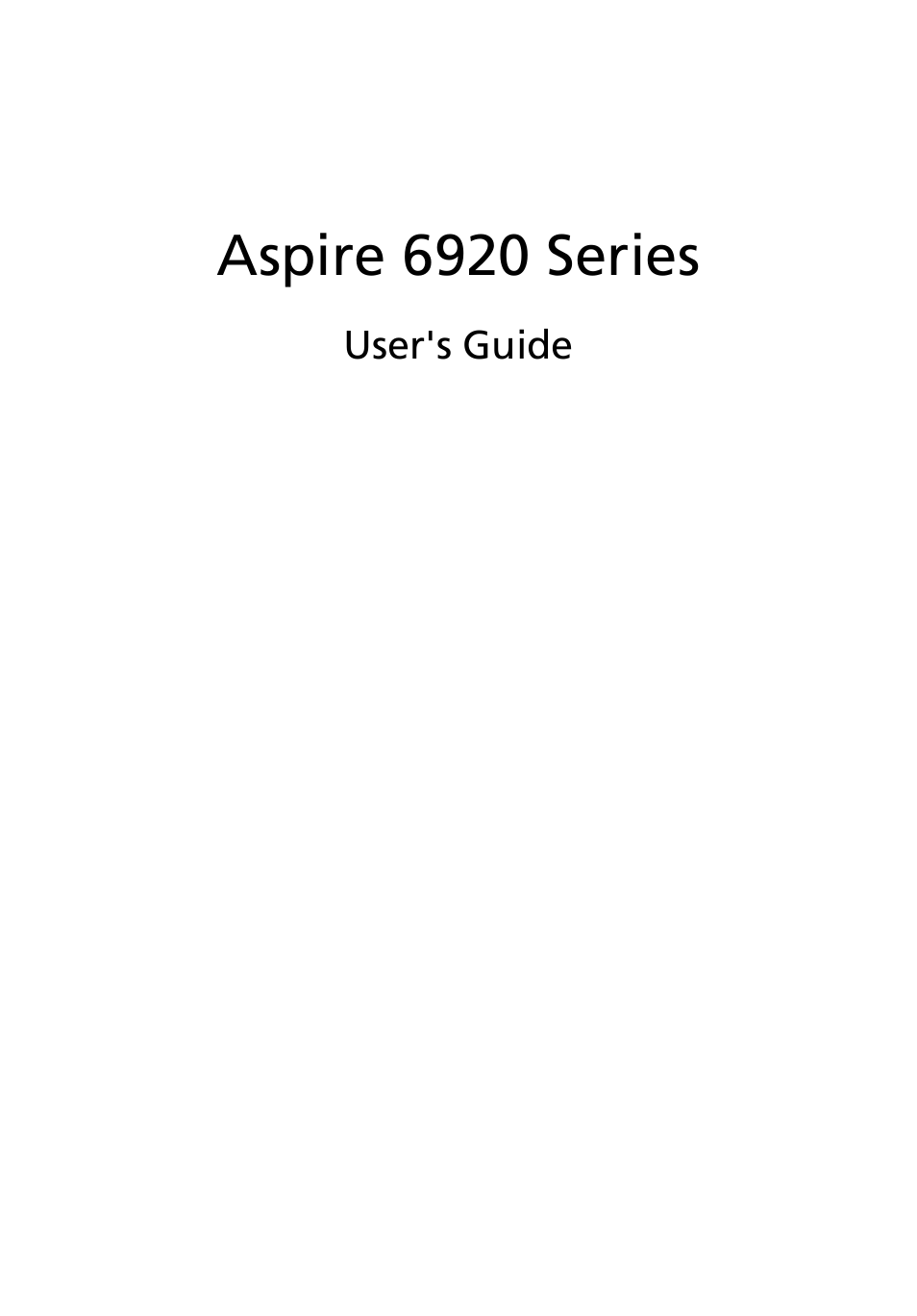 Acer Aspire 6920G User Manual | 109 pages