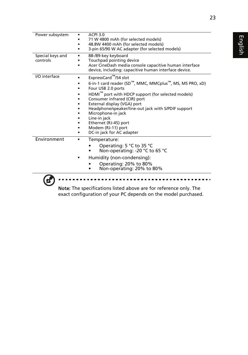 Eng lis h | Acer Aspire 6920G User Manual | Page 43 / 109