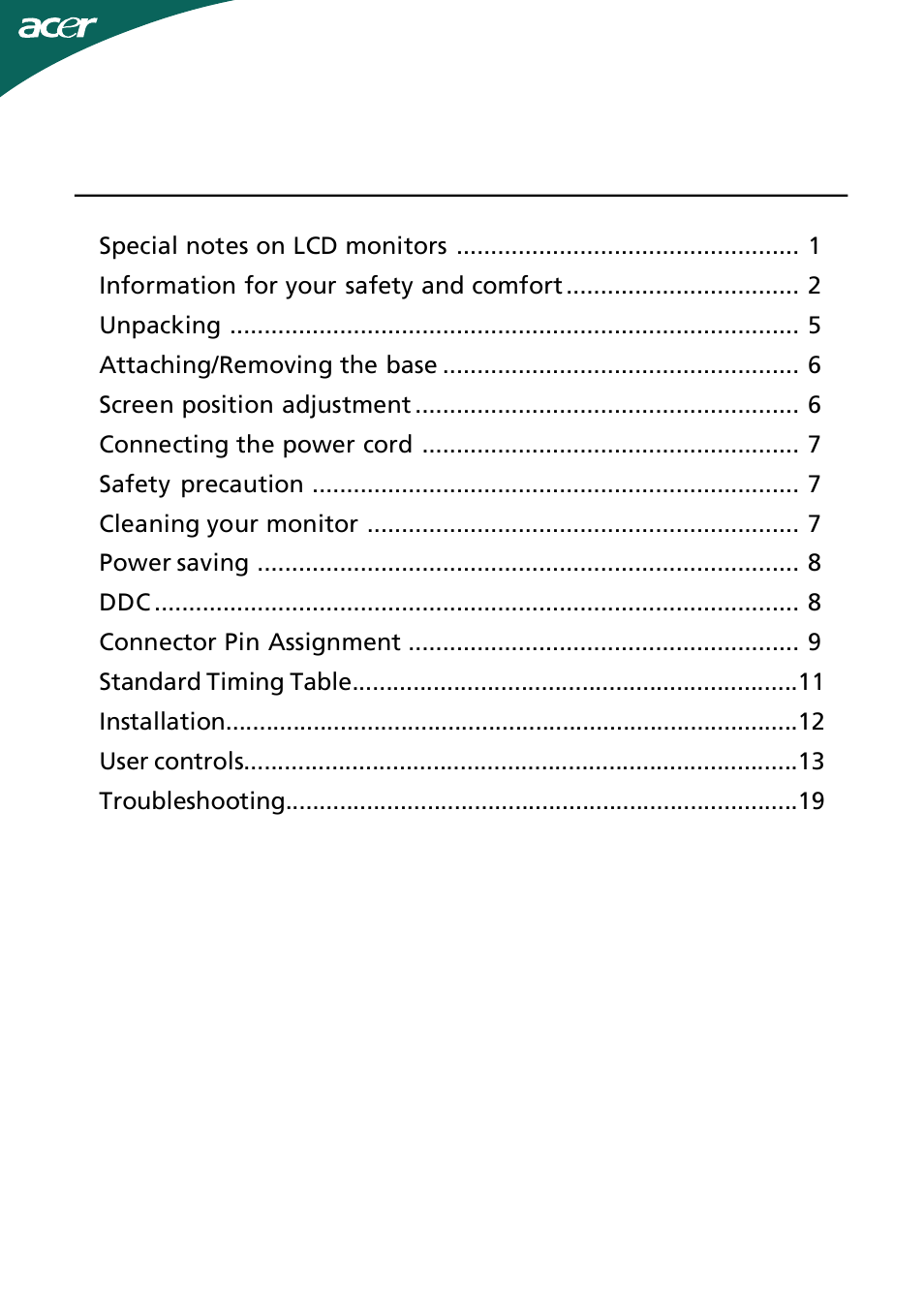 Acer H274HL User Manual | 23 pages