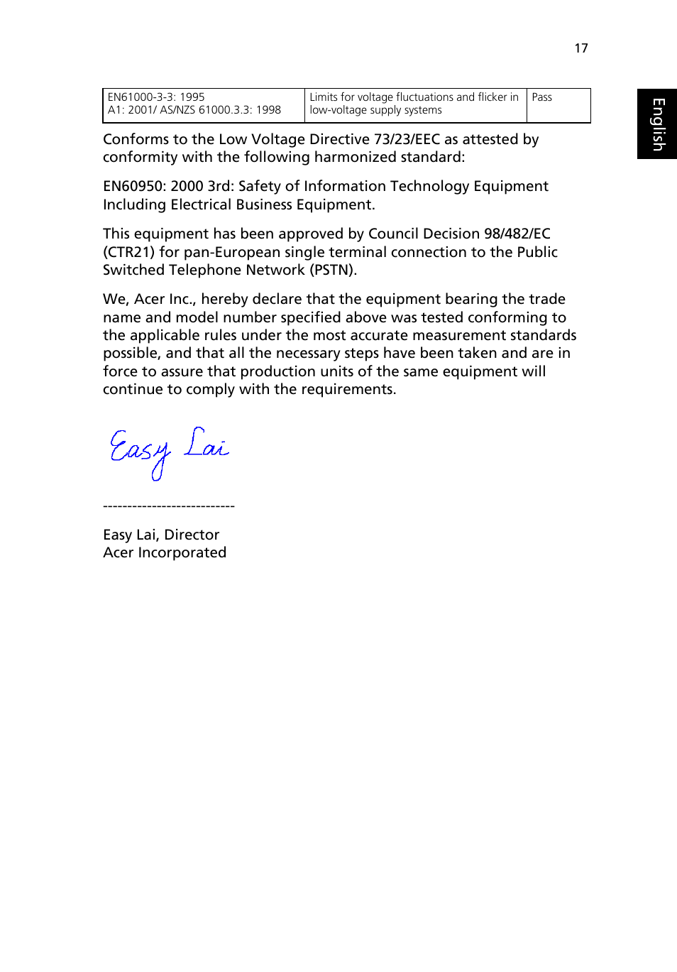 Englis h | Acer AcerPower F6 User Manual | Page 21 / 23