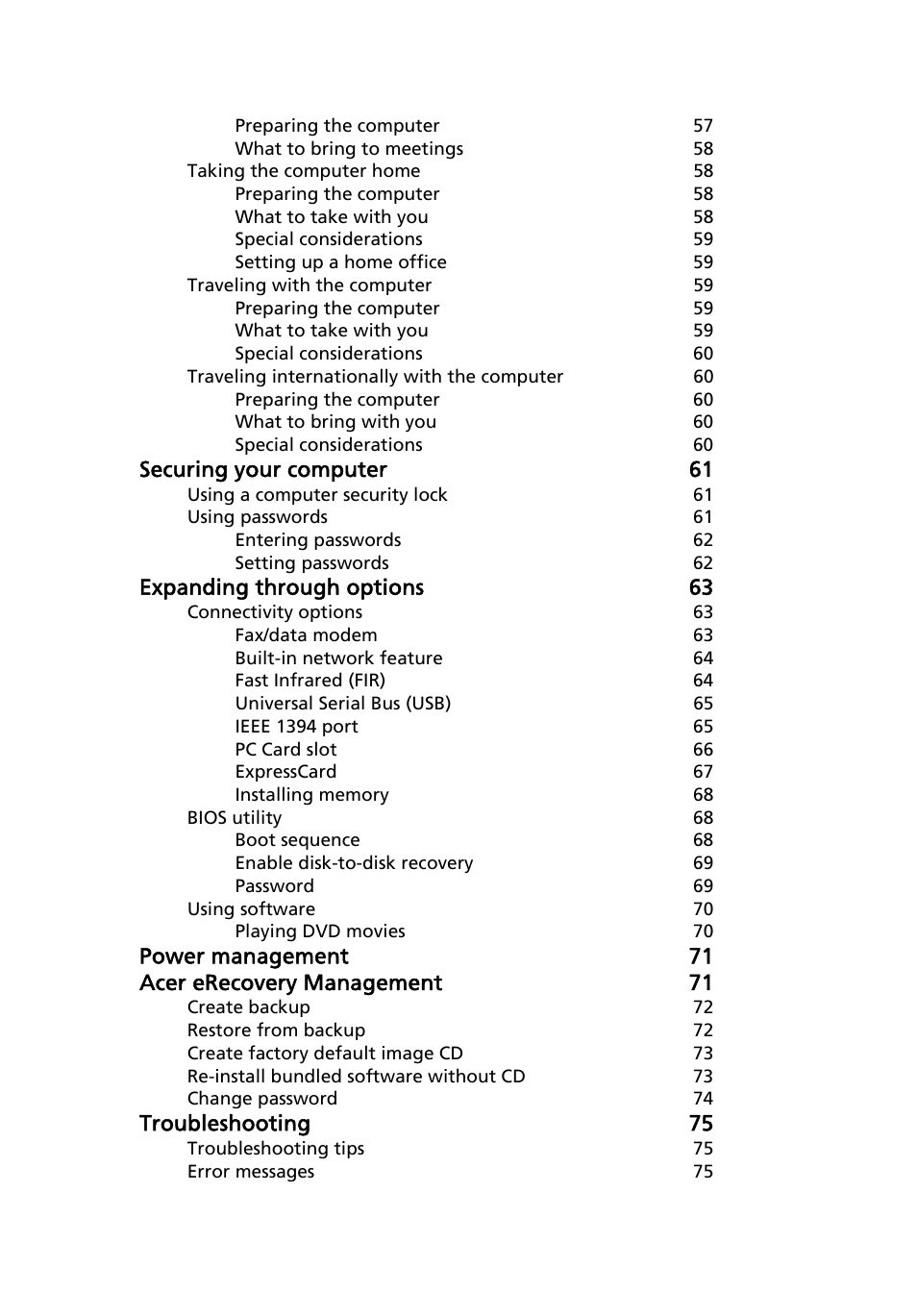 Acer TravelMate 5210 User Manual | Page 17 / 107