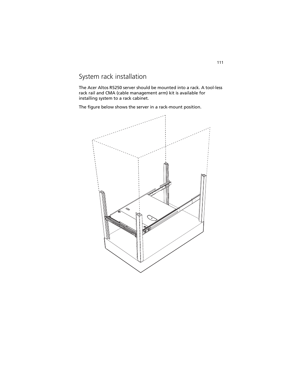 System rack installation | Acer Altos R5250 User Manual | Page 129 / 142