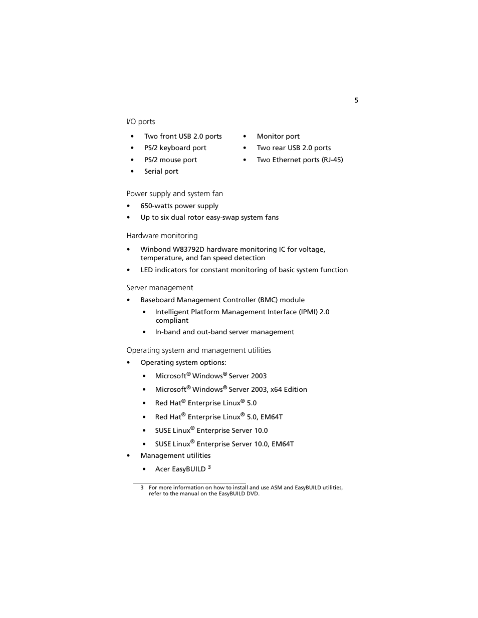 Acer Altos R5250 User Manual | Page 23 / 142