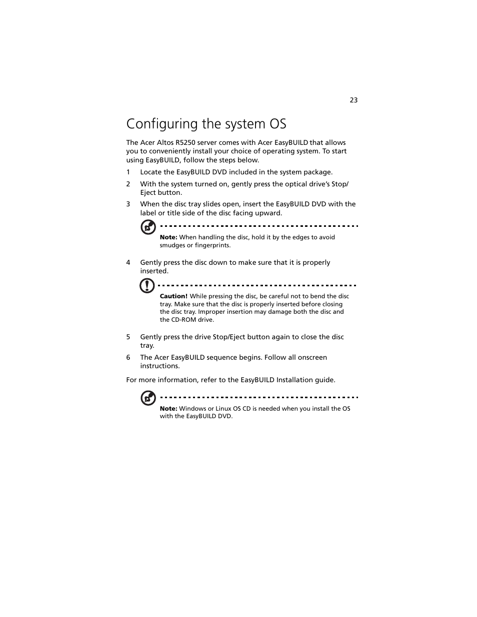 Configuring the system os | Acer Altos R5250 User Manual | Page 41 / 142