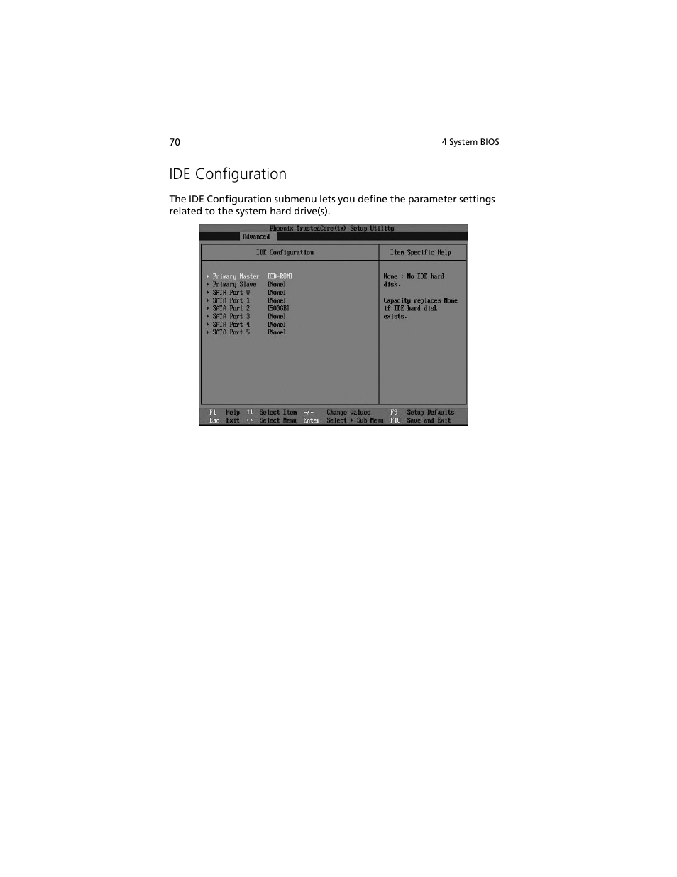 Ide configuration | Acer Altos R5250 User Manual | Page 88 / 142