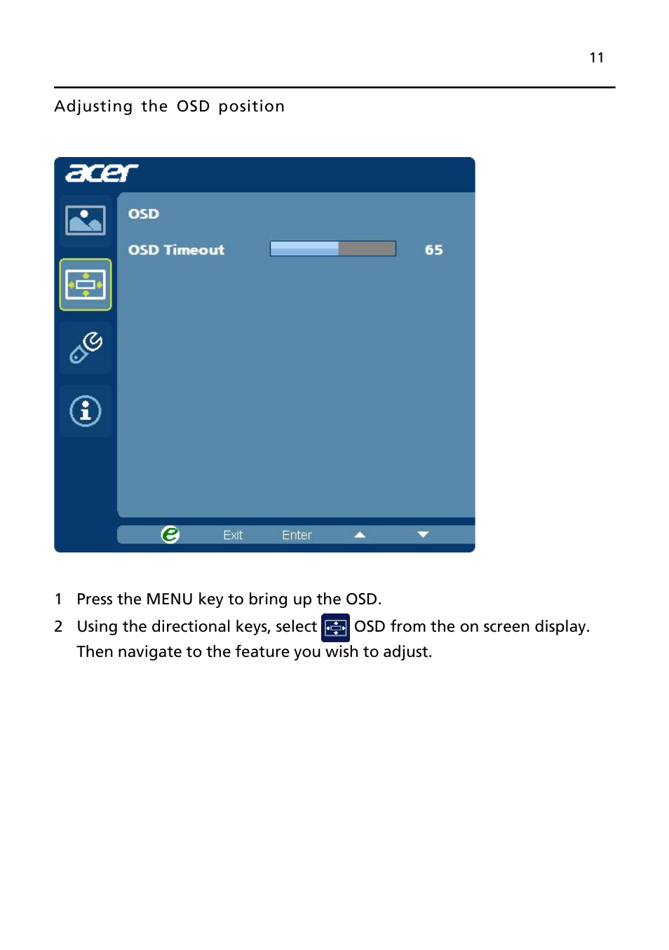 Acer V276HL User Manual | Page 23 / 27