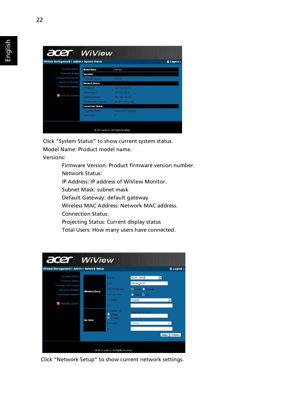 Acer DW271HL User Manual | Page 22 / 31