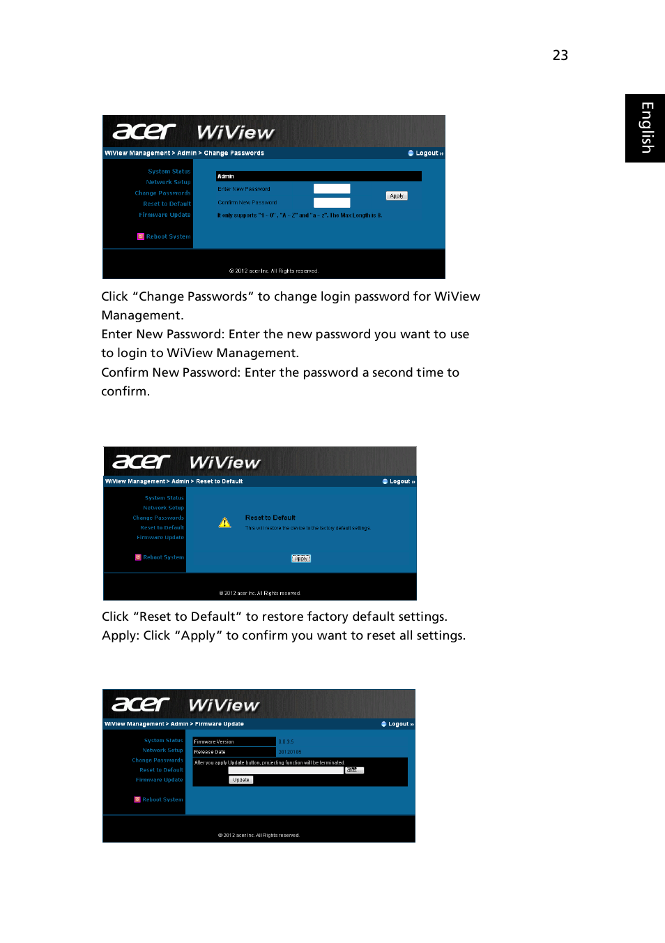 Acer DW271HL User Manual | Page 23 / 31