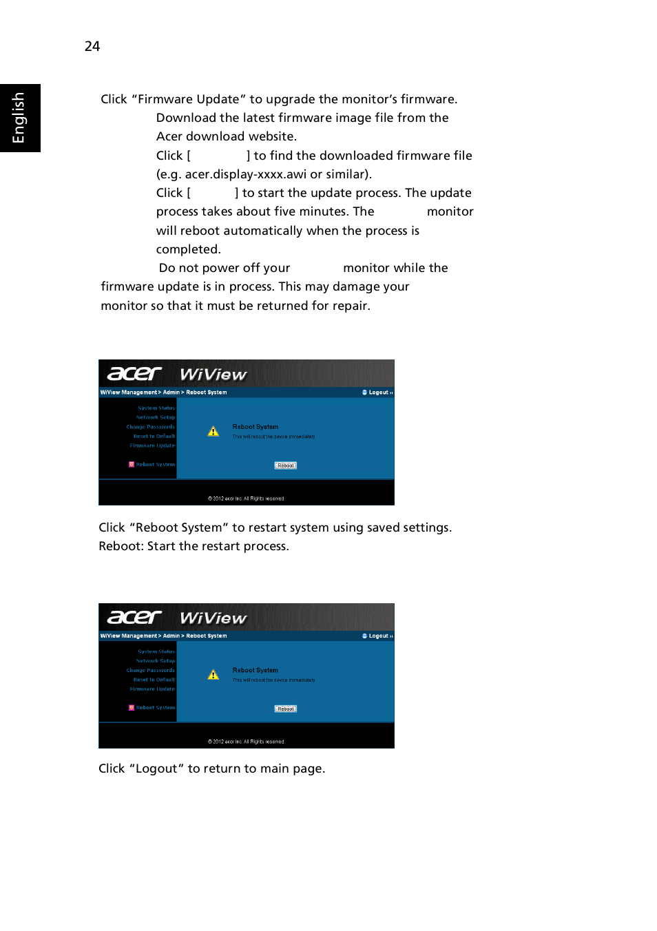 Acer DW271HL User Manual | Page 24 / 31