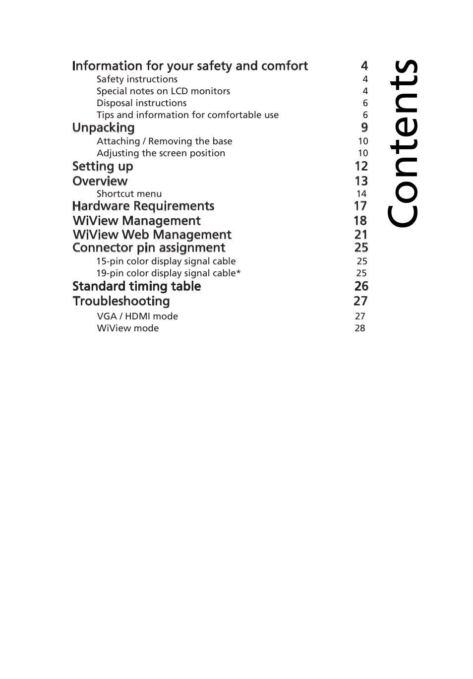Acer DW271HL User Manual | Page 3 / 31