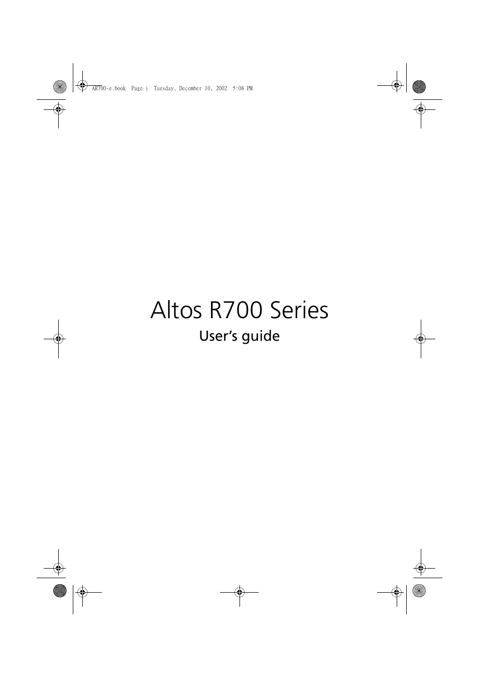 Acer Altos R701 User Manual | 135 pages