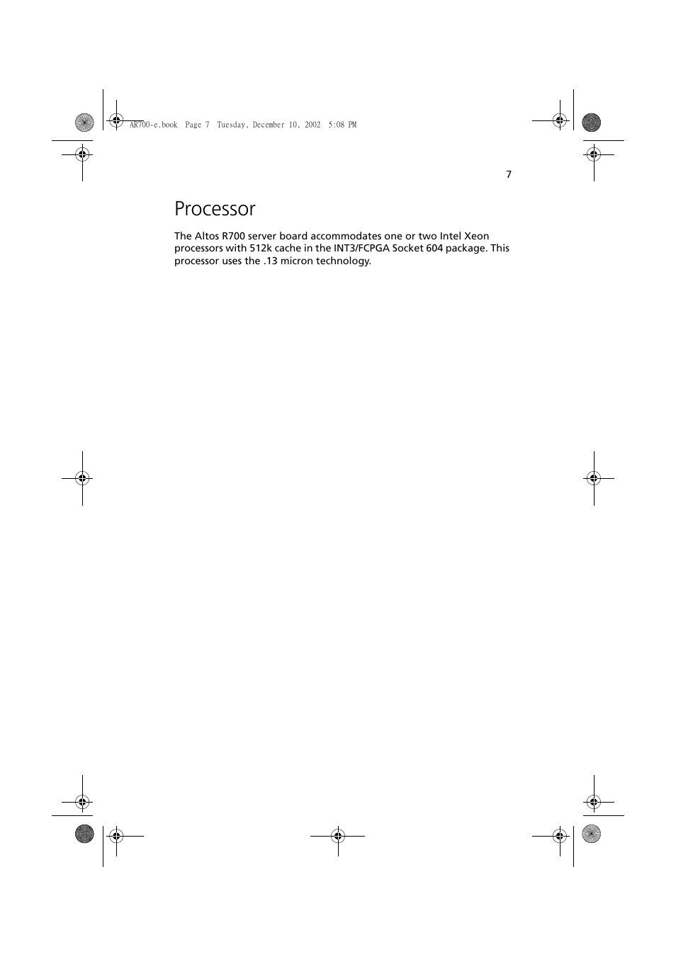 Processor | Acer Altos R701 User Manual | Page 17 / 135