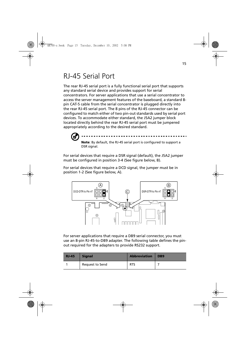 Rj-45 serial port | Acer Altos R701 User Manual | Page 25 / 135