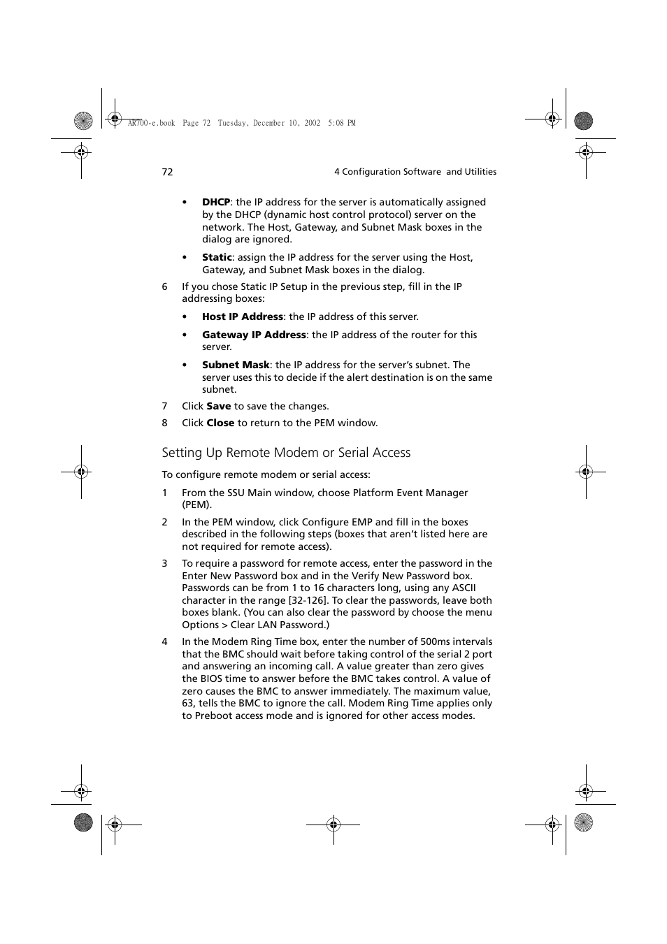 Setting up remote modem or serial access | Acer Altos R701 User Manual | Page 82 / 135