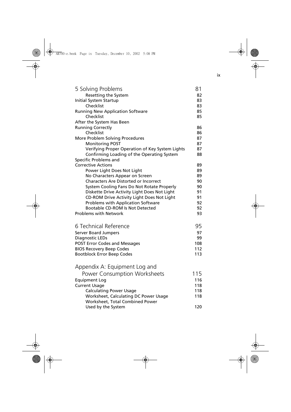 5 solving problems 81, 6 technical reference 95 | Acer Altos R701 User Manual | Page 9 / 135