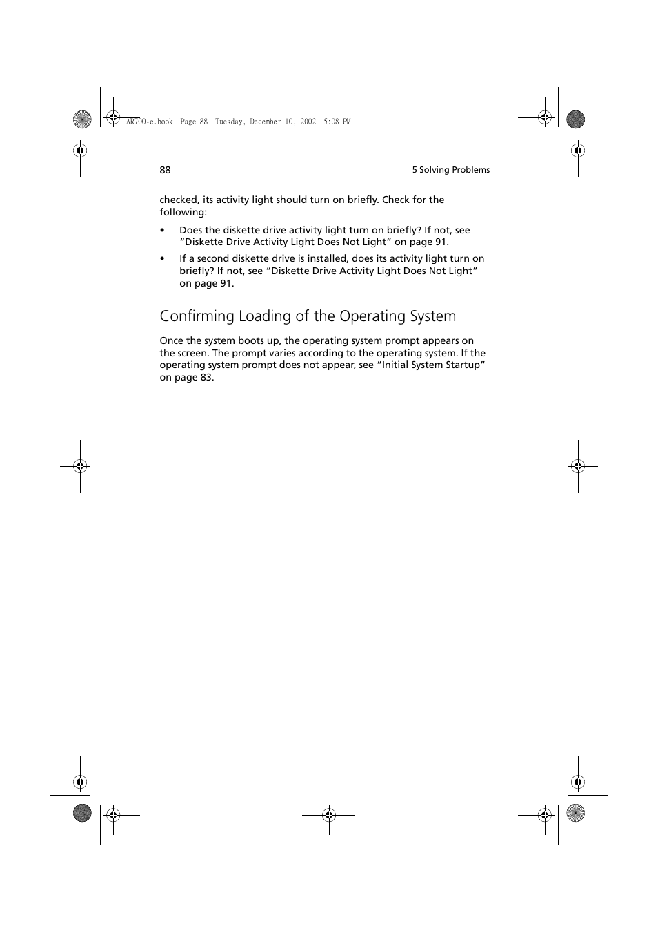 Confirming loading of the operating system | Acer Altos R701 User Manual | Page 98 / 135