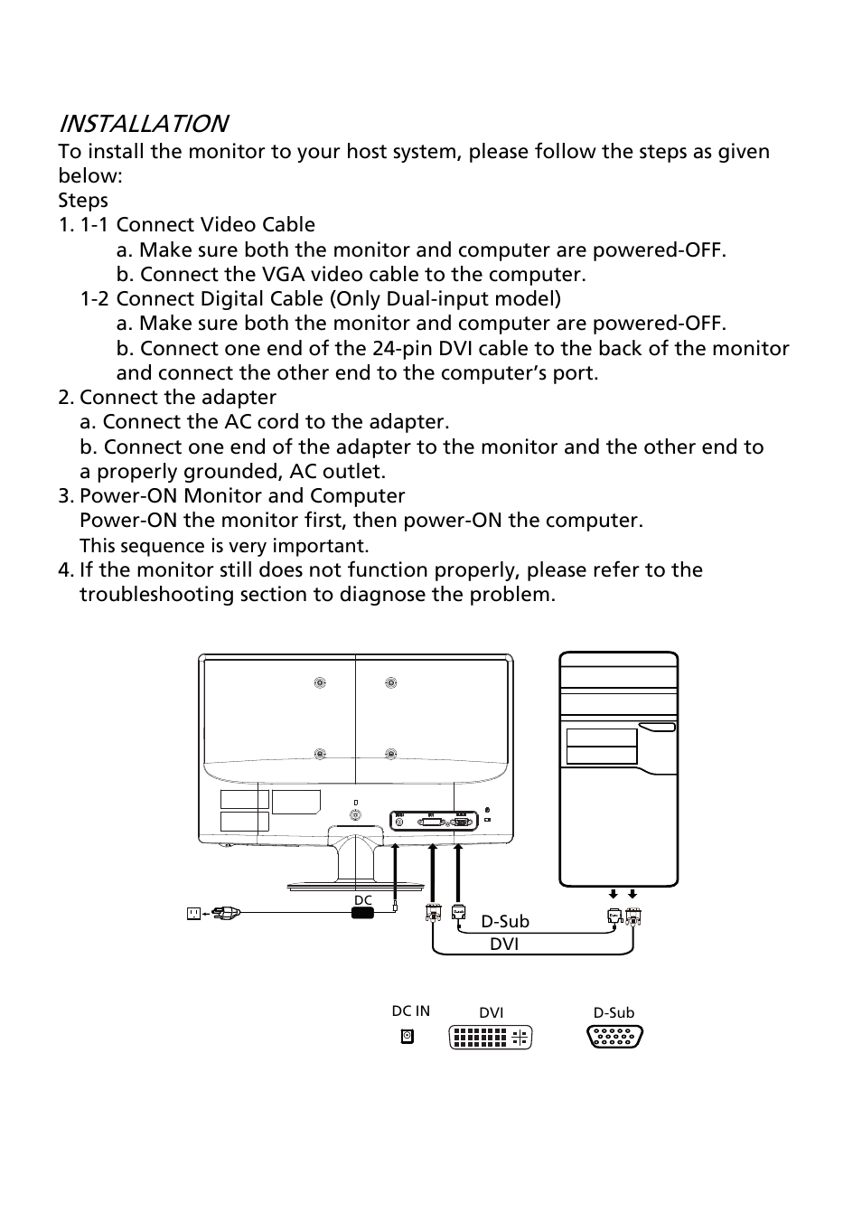 Installation | Acer V195WL User Manual | Page 17 / 28