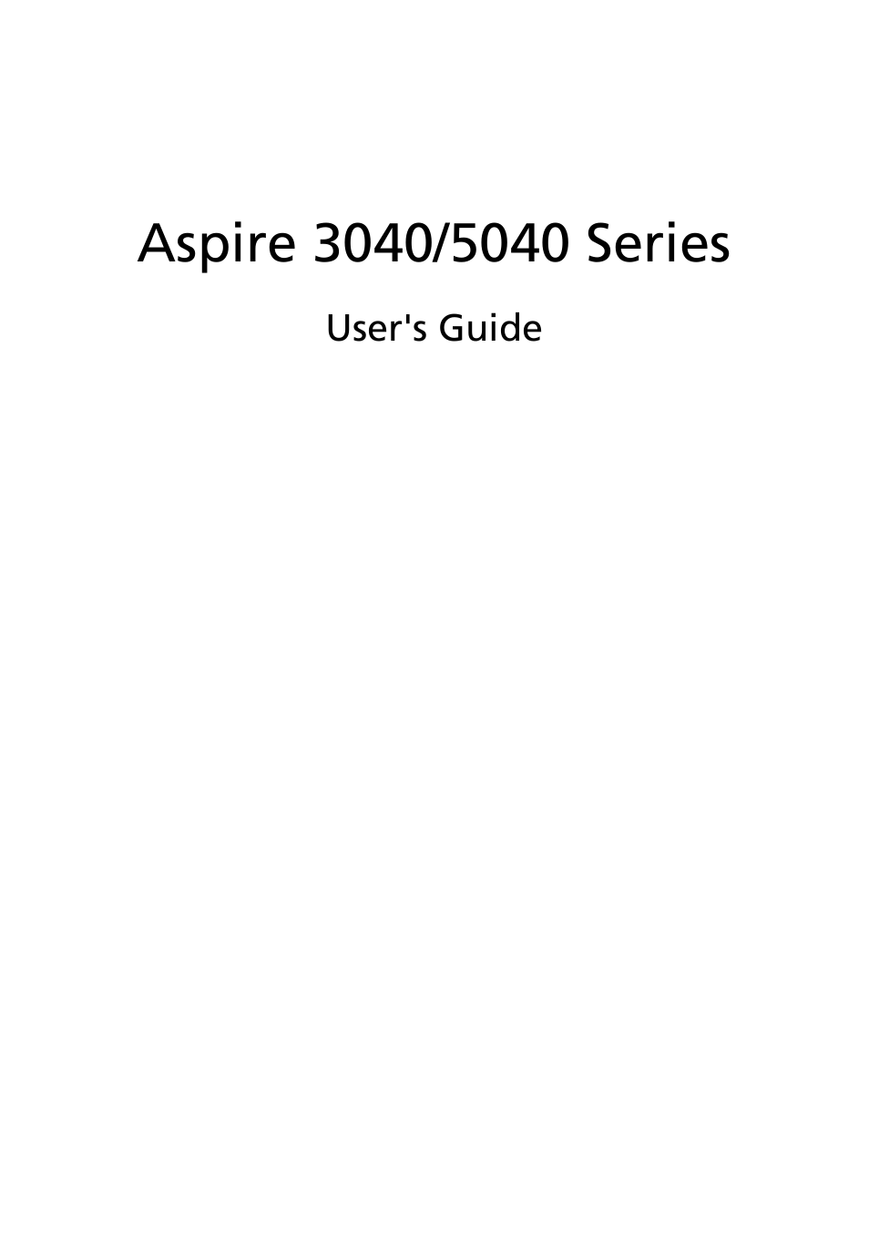 Acer Aspire 5040 User Manual | 82 pages