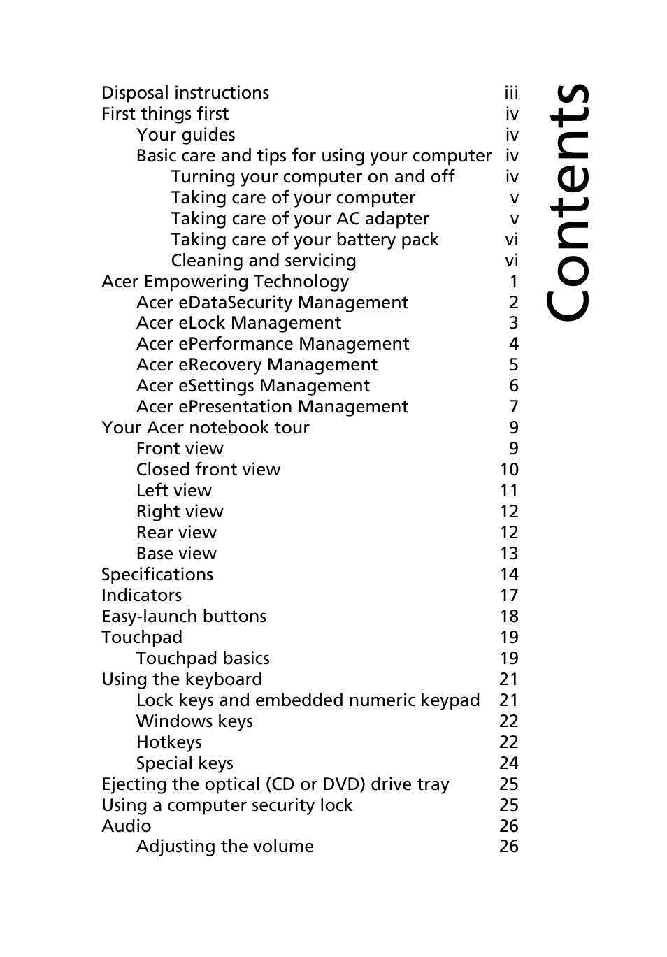 Acer Aspire 5040 User Manual | Page 7 / 82