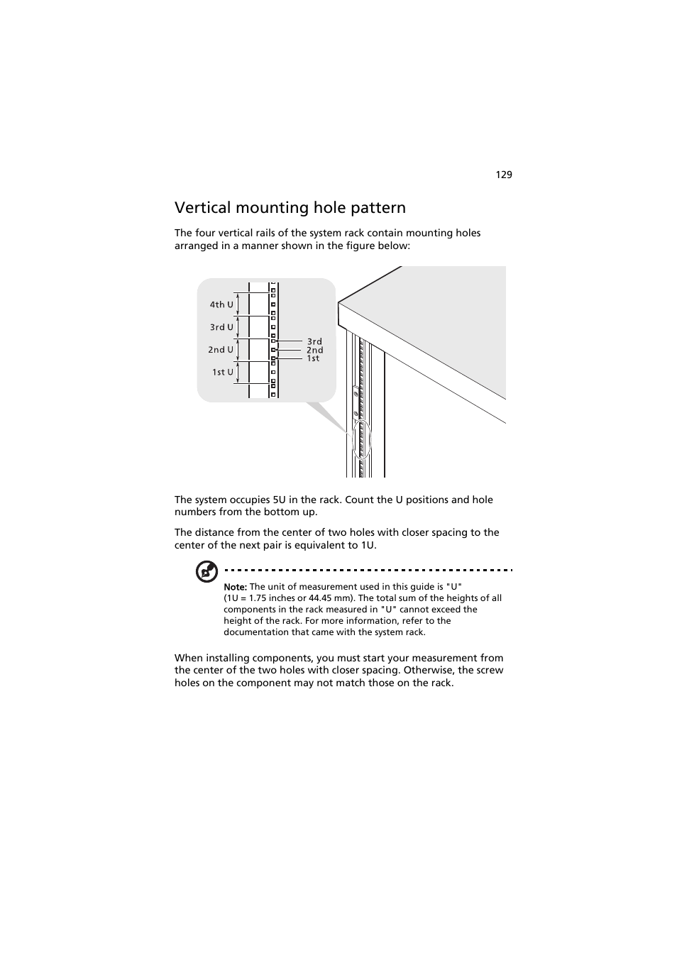 Vertical mounting hole pattern | Acer AT150 F1 User Manual | Page 141 / 182