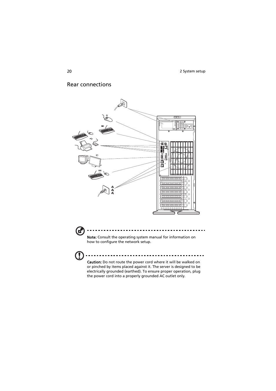 Rear connections | Acer AT150 F1 User Manual | Page 32 / 182