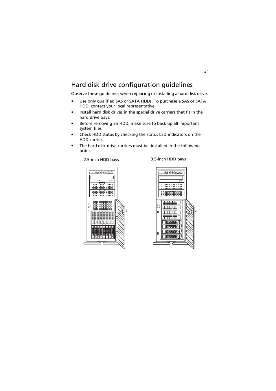 Hard disk drive configuration guidelines | Acer AT150 F1 User Manual | Page 43 / 182