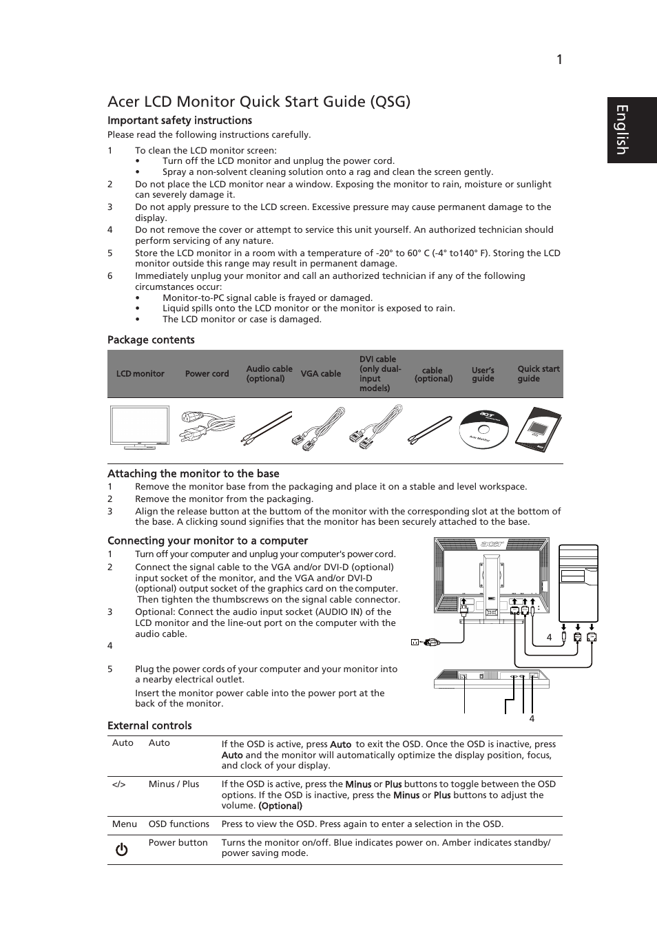 Acer B243W User Manual | 2 pages
