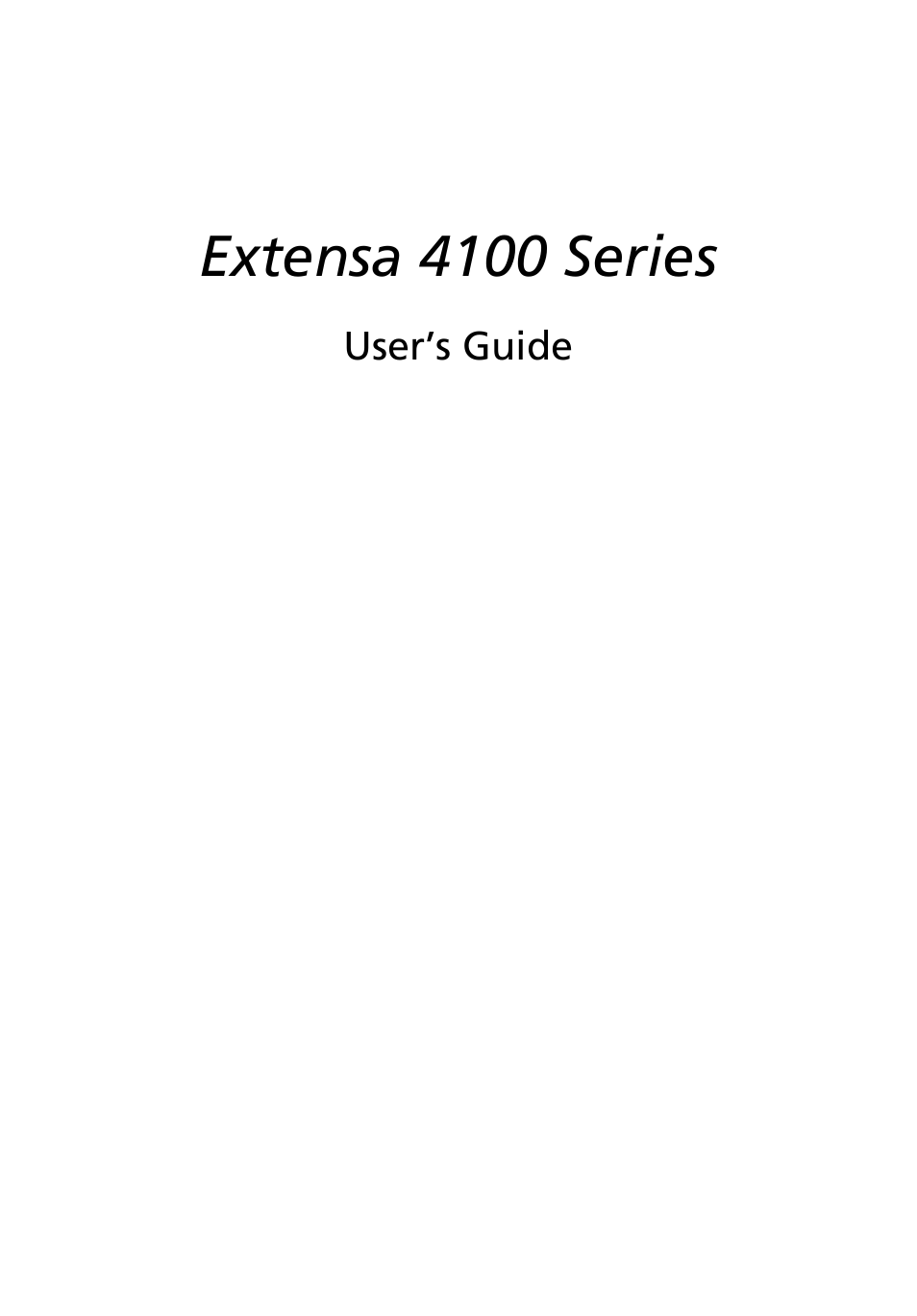 Acer Extensa 4100 User Manual | 86 pages